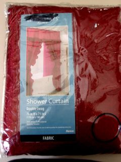 MAROON DOUBLE SWAG SHOWER CURTAIN