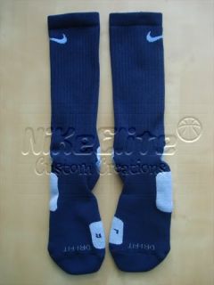 Nike Elite Basketball Socks 8 12 L • Navy UNC Blue •