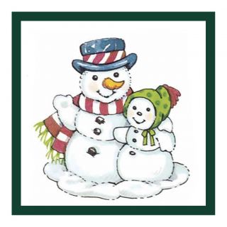  2 Christmas Snowmen Counted Cross Stitch Chart