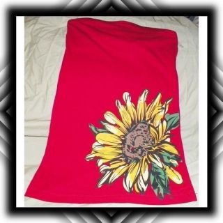 red yellow sun flower med womens strapless t shirt cotten rue 21