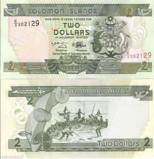 Solomon Islands $2 Banknote World Money Currency Bill South Pacific