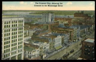 NEW ORLEANS LA Postcard The Crescent City & Crescent in Mississippi