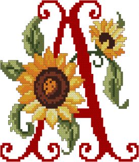 Sunflowers Cross Stitch Machine Embroidery Font 5X7