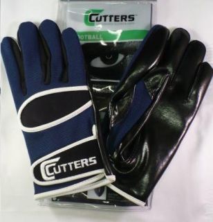 Cutters Gloves Football WR RB Custom Blue Blk Size SM