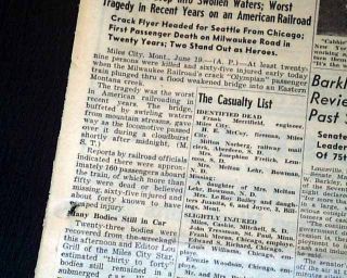 Custer Creek Montana Train Wreck DISASTER1938 Newspaper