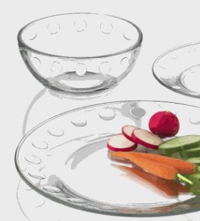 New Libbey Crisa Glass Reno Clear 12pc Dinnerware Set