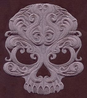   Embroidered Baroque SKULL design BATh towels Custom colors GIFT IDEA
