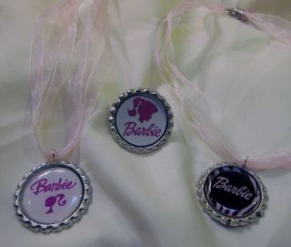 Custom made Barbie Necklaces & 1 Ring Pale pink organza voile ribbon