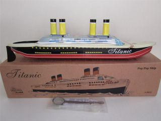  POP POP Boat CRUISE SHIP Putt vtg style Tin Candle Steam Power New Box