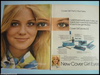 1972 Cover Girl Cosmetics Cybill Shepherd 70s Print Ad