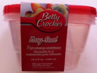 Betty Crocker Easy Seal 2 Pack Storage Containers New Kitchen Gadget