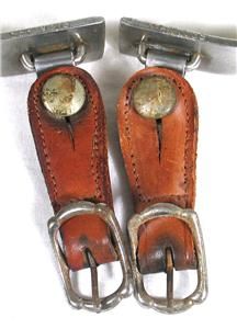 Crockett Spurs Vintage Stainless Boot Spur Set with Straps