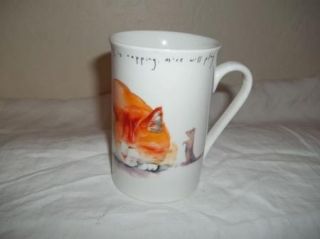 Kent Pottery Bone China Cat Napping Mice Play Coffee Tea Mug Cup