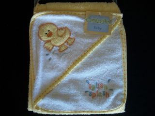 Cutie Pie Baby Splish Splash Yellow Duck Towel Washcloth Set NEW WITH