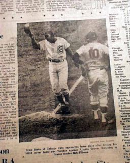  Career Home Run Chicago Cubs Baseball Mr Cub 19710 Newspaper