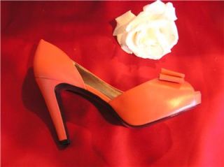 nib inc heel d arcy pump leather shoes 6 5 coral