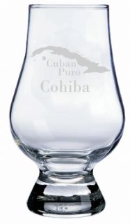 You are purchasing a Cohiba Cuban Cigar Themed Glencairn Whisky Glass