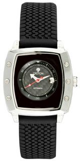 Croton CN307065BSSS Mens Black Dial Rubber Strap Automatic Watch