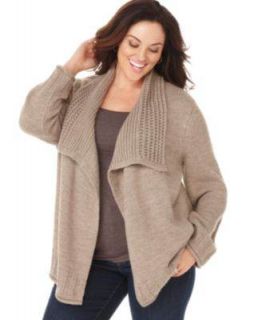 Karen Scott Pointelle Cozy Brown Women Sweaters Sz 3X