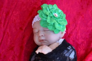  Baby Toddler Big Girl Crochet Headband Dahlia Flower 5 Wide
