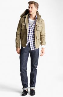 Michael Bastian Field Jacket, Check Shirt & A.P.C. Slim Leg Selvedge Jeans