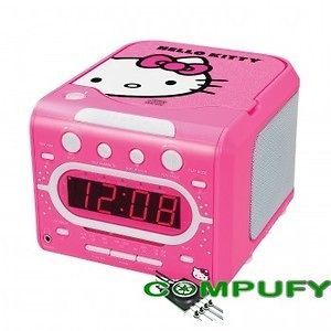 Hello Kitty Am/Fm Stereo Alarm Clock Radio With Top Loading Cd Player