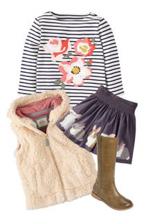 Mini Boden Tee, Vest & Skirt (Little Girls & Big Girls)