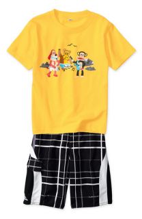Small Paul Screenprinted Short Sleeve T Shirt & Quiksilver Board Shorts (Little Boys)
