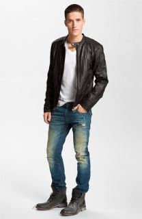 DIESEL® Leather Jacket, T Shirt & Jeans