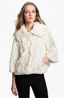 Collection XIIX Ashley Sequin Faux Fur Swing Jacket