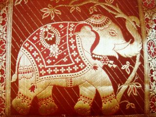  ELEPHANT SILK BROCADE PILLOW CUSHION COVER THROW INDIA ETHNIC DECOR