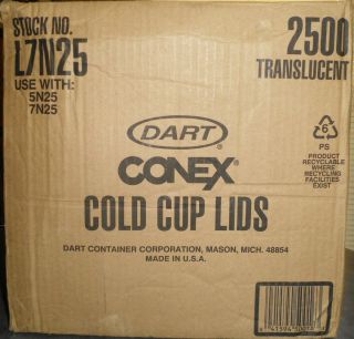  Cup Lids 2500 Translucent No Vent L7N25 Use with 5N25 7N25 Cups