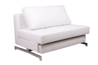 Modern Contemporary Sleeper Sofa Bed White Leather MJk431