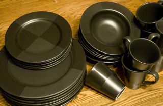 Nautica Arctic Night Dish Set Plates Salad Dinner Bowls Cups Mugs 24pc