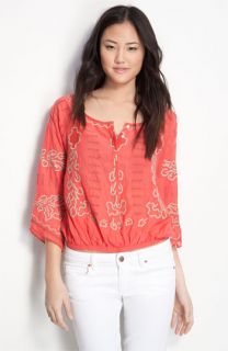 Free People Mayfair Sheer Embroidered Top