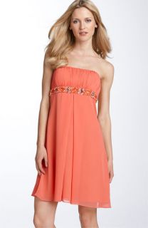 JS Boutique Beaded Chiffon Strapless Dress
