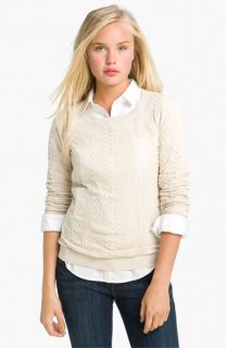 BP. Sheer Cable Knit Sweater (Juniors)