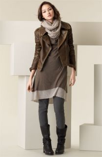 Donna Karan Collection Dress & Leggings with Leather Jacket