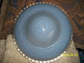  Vintage Very Heavy Glass Lamp Shade Blue