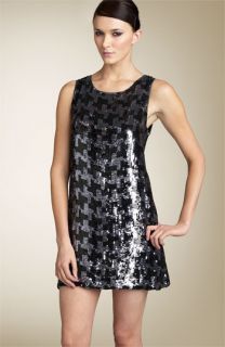 L.A.M.B. Sequined Houndstooth Minidress
