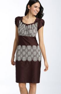 Suzi Chin for Maggy Boutique Embroidered Cotton Sheath Dress
