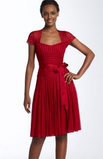 JS Collections Sweetheart Neck Mesh & Satin Dress