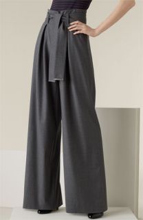 Armani Collezioni Wide Leg Stretch Flannel Pants