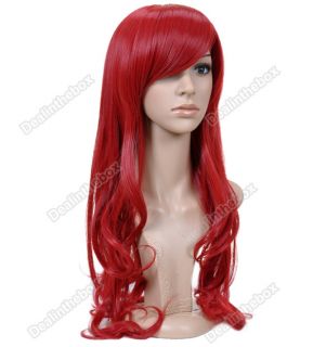 New Stylish long Wavy Curly Cosplay Party Hair womens full Red