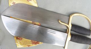 Wing Chun Bart Cham Dao in Damascus Steel Blade Hand Made Leather