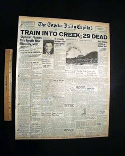 Custer Creek Montana Train Wreck DISASTER1938 Newspaper