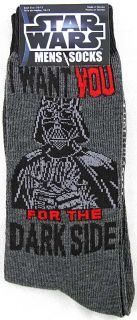 Star Wars Darth Vader Darkside Mens Crew Socks Size 10 13