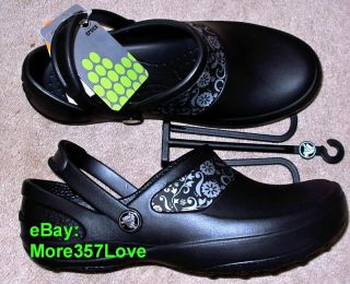 crocs Mercy RX Women 7 Blk Silver New Sandal Shoes