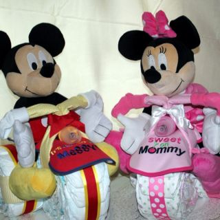 Custom DIAPER Trike MICKEY MOUSE MINNIE MOUSE gift baby shower diaper