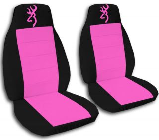 Cute Car Seat Covers Velour Hot Pink Black with Pink Browning